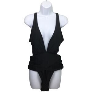 Cupshe + Jojo Fletcher Coastal Deep V Minimalist High Cut One Piece Swimwear L